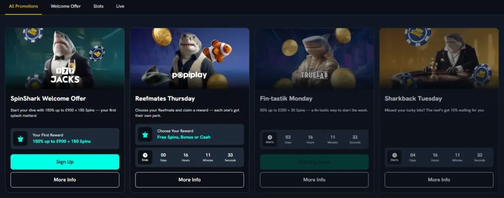 SpinShark Bonuses